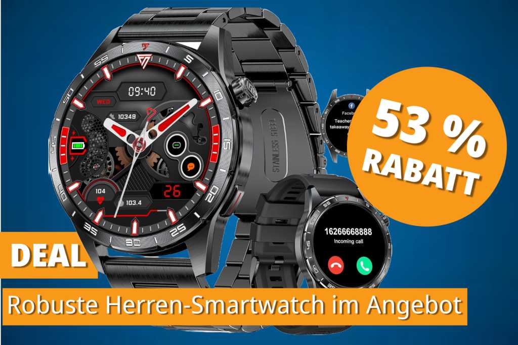 Image: Triple-Rabatt auf diese Herren-Smartwatch: AMOLED-Display & lange Akkulaufzeit fÃ¼r nur 44,99 â¬!