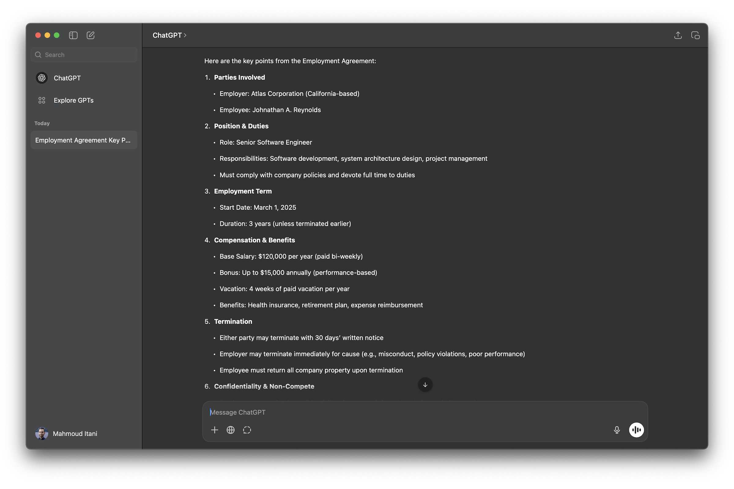 Chatppt contract analysis screenshot