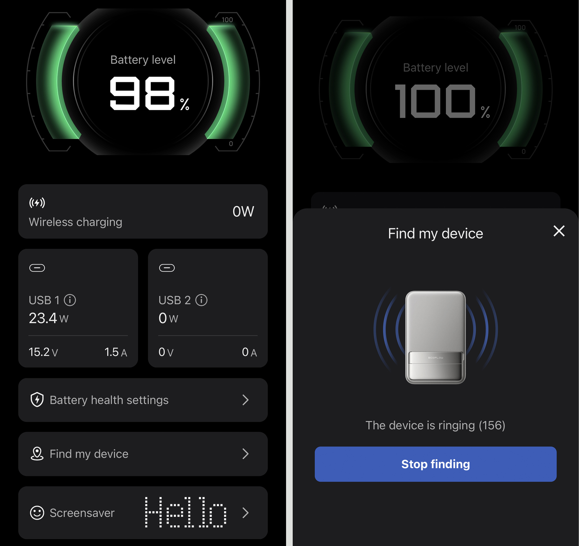 EcoFlow power bank app