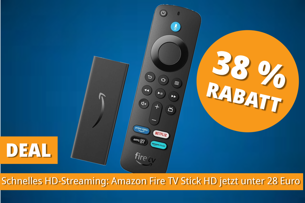 Image: So wird Ihr Fernseher smart: Amazon Fire TV Stick HD jetzt fÃ¼r nur 27,99 Euro â Sie sparen 38 Prozent!