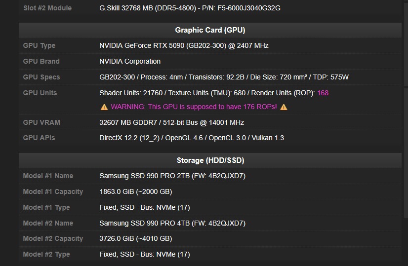 CPU-Z now alerts you about missing ROPs in RTX 50-series cards