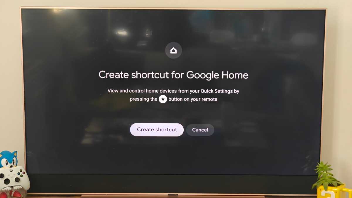 Google TV Streamer - confirm 'create shortcut'