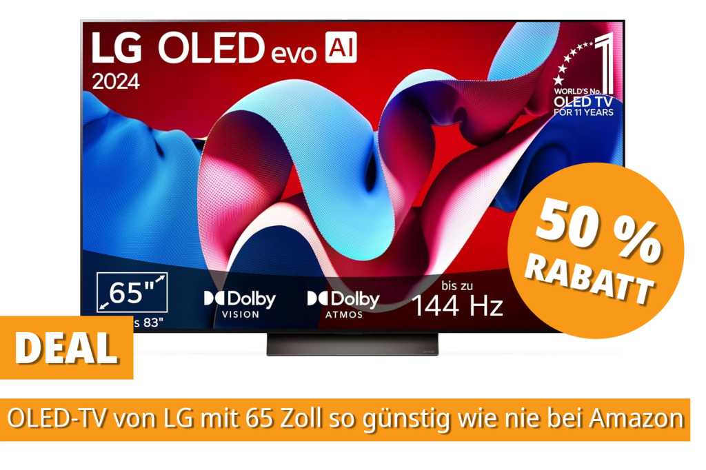 Image: 4K OLED-Fernseher von LG mit 65 Zoll jetzt fÃ¼r die HÃ¤lfte