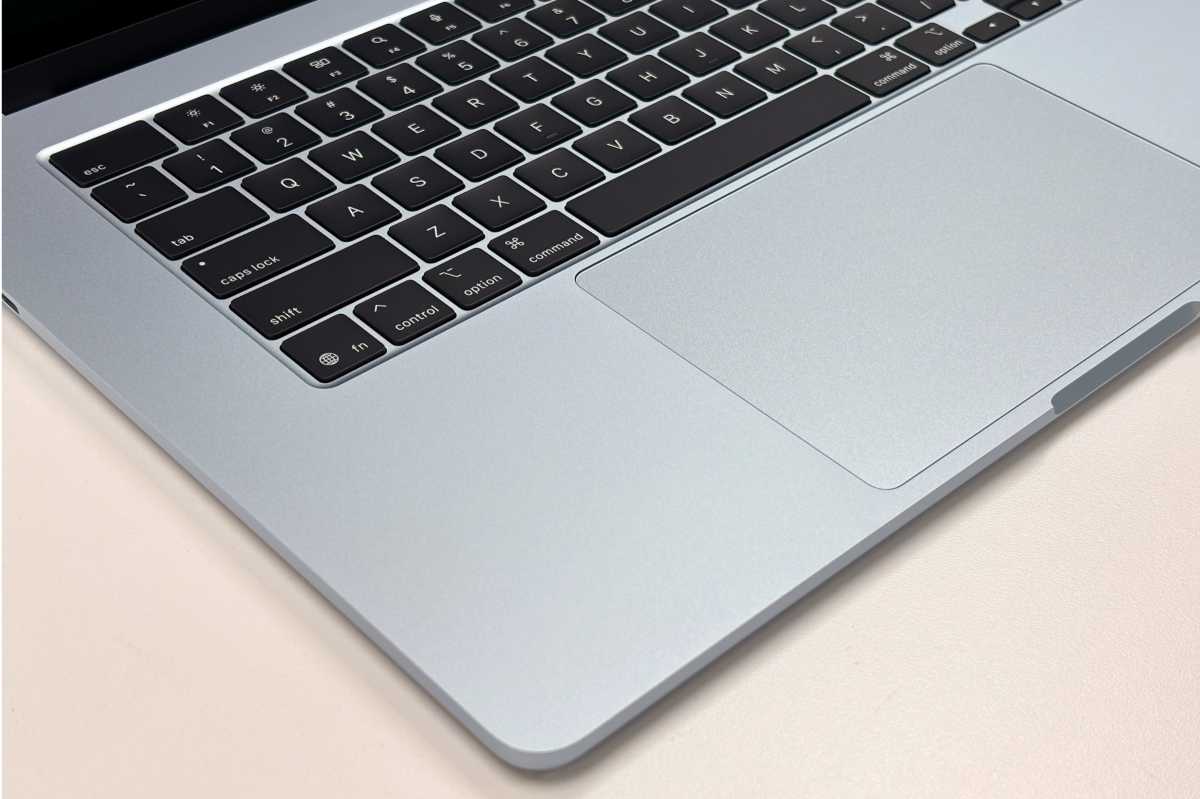 M4 MacBook Air Sky Blue trackpad