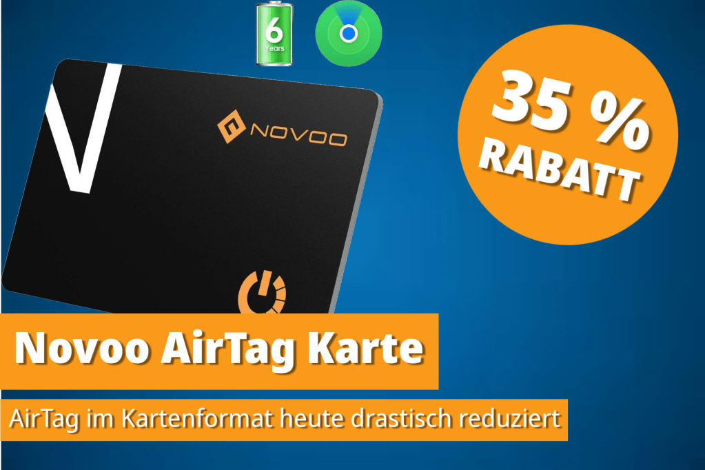 Image: GeldbÃ¶rse, GepÃ¤ck & mehr immer im Blick: AirTag-Karte von NOVOO kostet nur 16,14 Euro bei Amazon