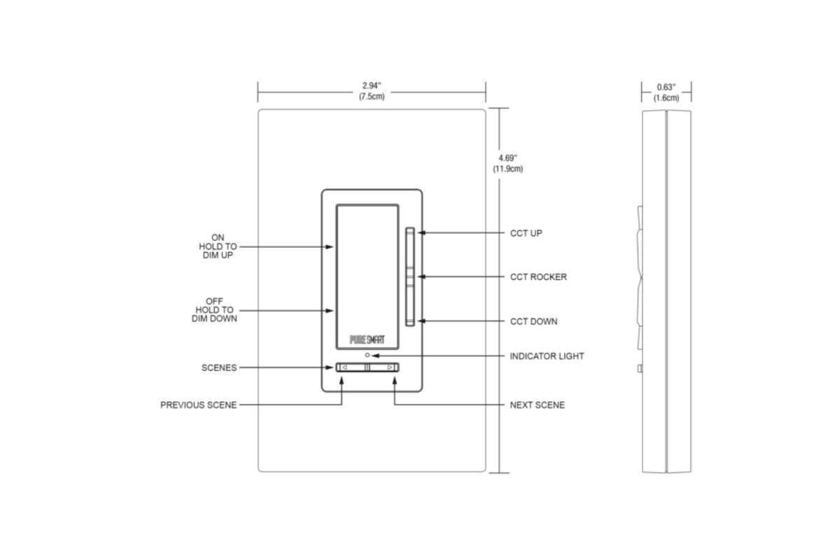 Pure Smart Wi-Fi Smart Remote Room Controller Diagramm