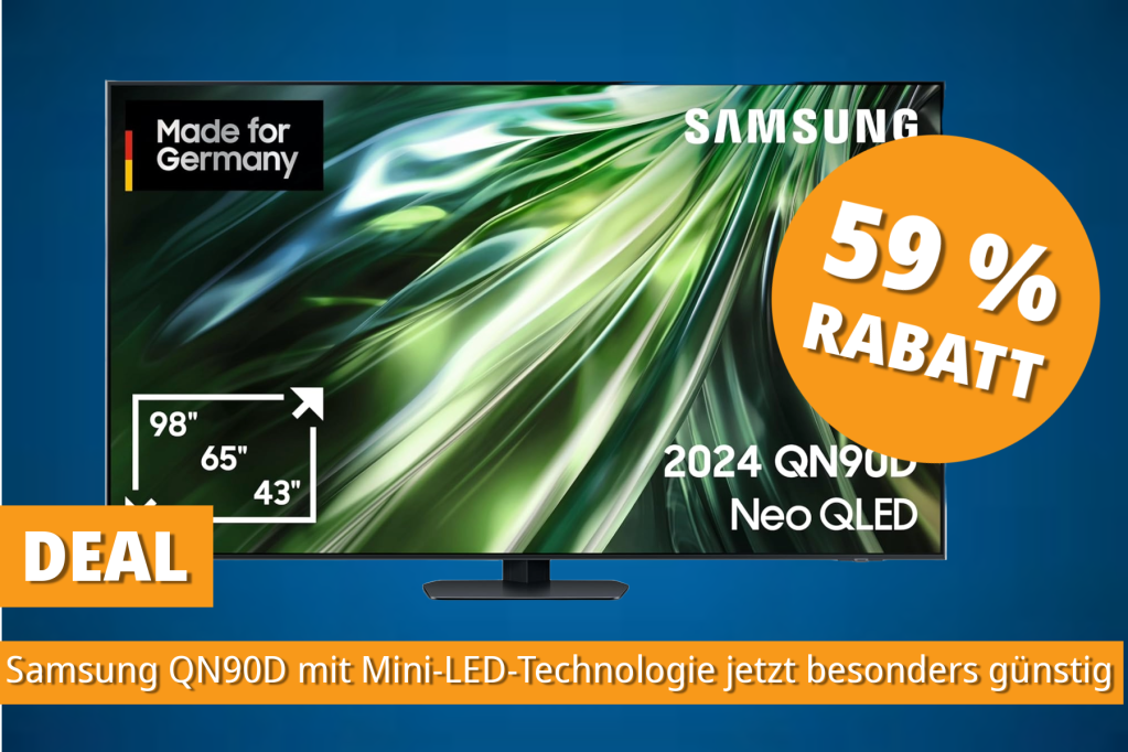 Image: Amazons TV-Knaller: Samsung QN90D mit Mini-LED-Technologie jetzt besonders gÃ¼nstig