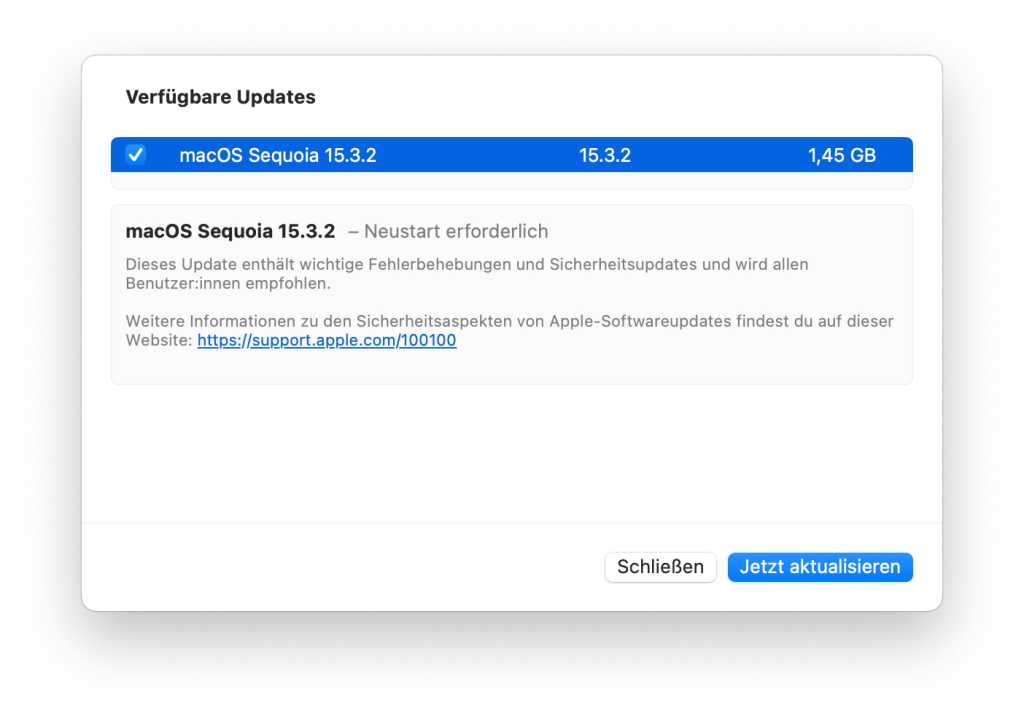 Image: Sicherheitsupdates mit macOS 15.3.2 â besser sofort installieren