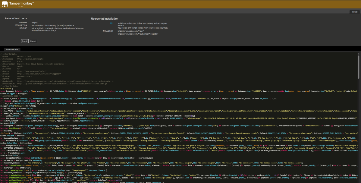 Tampermonkey better xcloud
