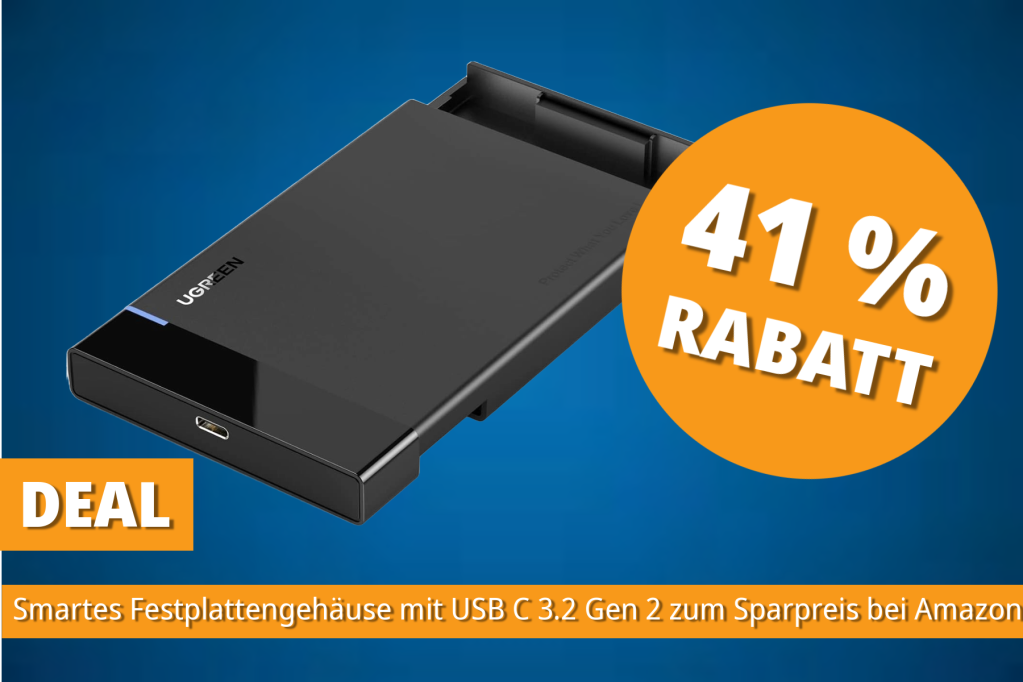 Image: FestplattengehÃ¤use mit USB-C 3.2 Gen 2 fÃ¼r extra schnelle Ãbertragung jetzt nur 11,89 Euro