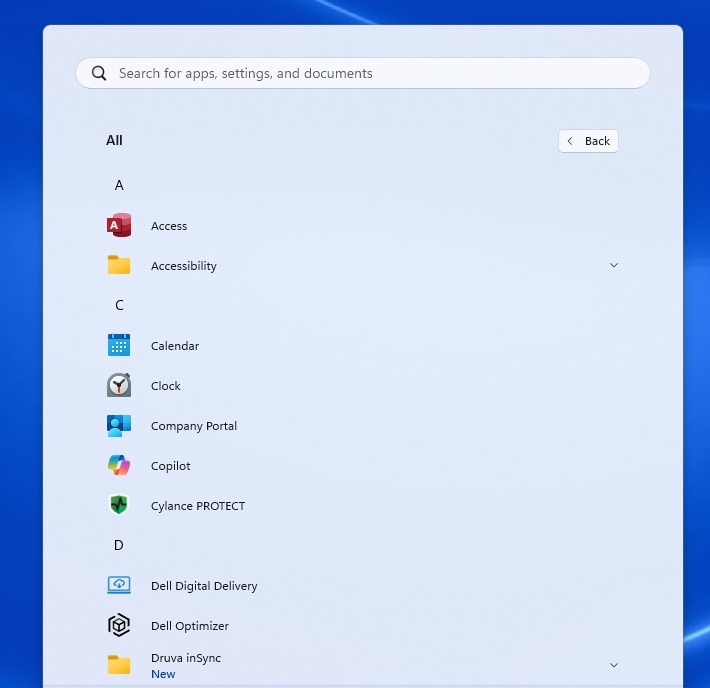 Windows 11 all apps