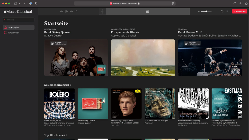 Image: Apple Music Classical im Web-Browser - aber noch keine Mac-App