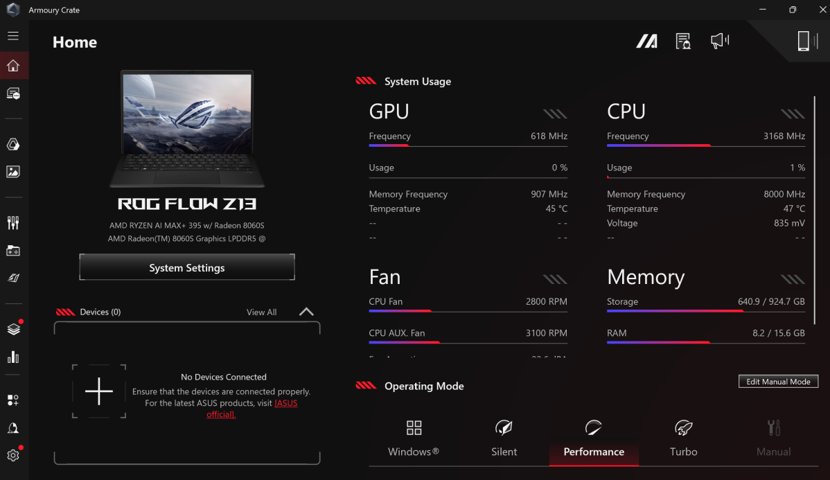 Asus Armoury Crate app