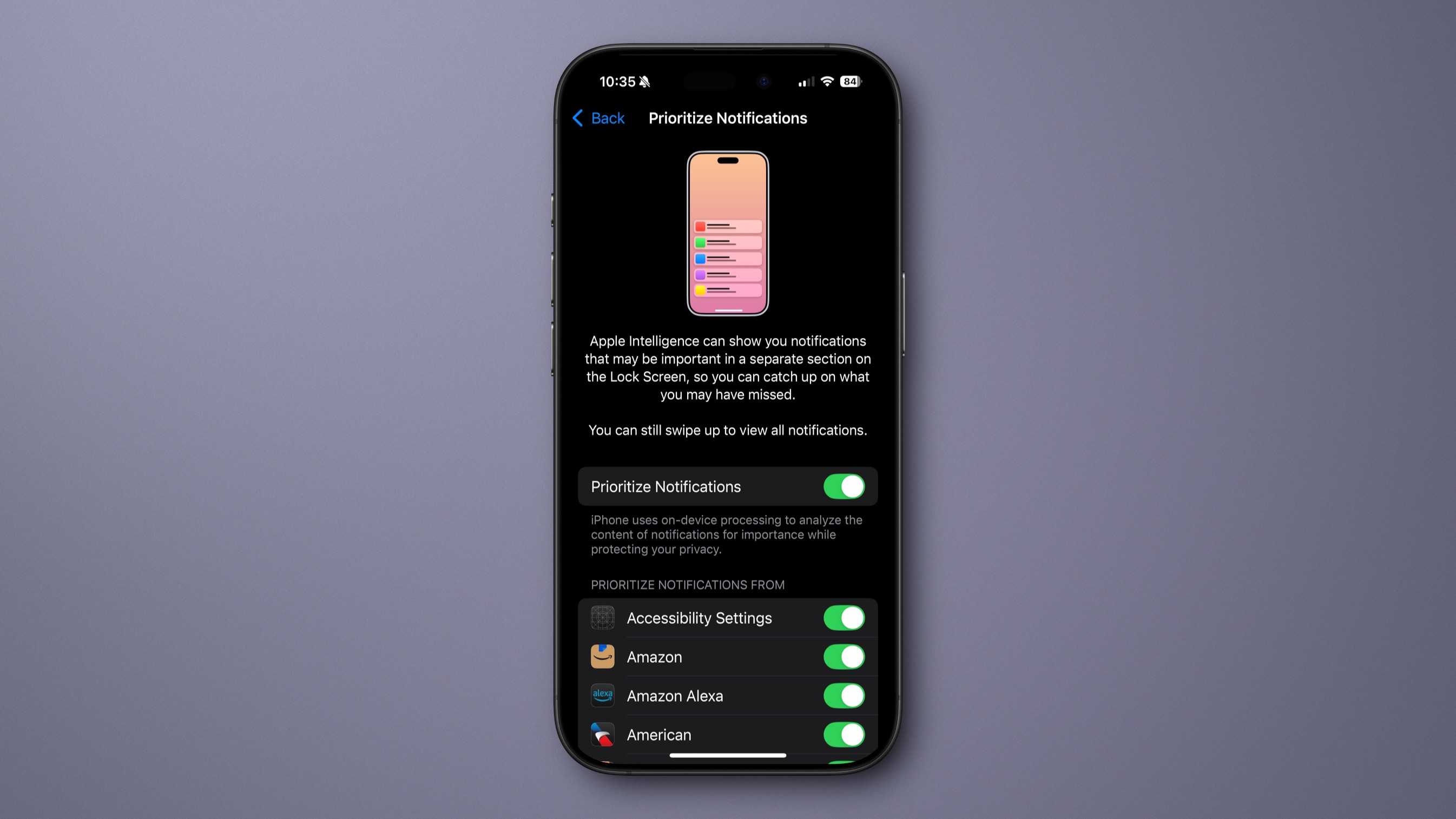 iOS18 4 Priorizes notifications