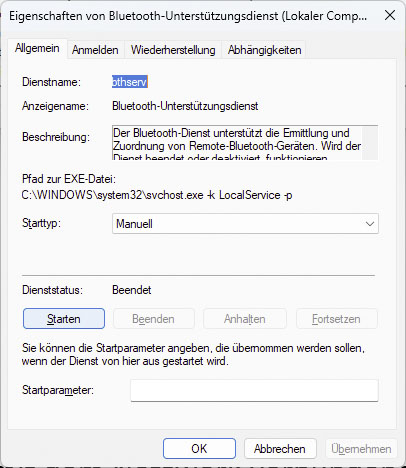 So starten Sie den Bluetooth-Dienst, falls die Geräte-Kopplung scheitert