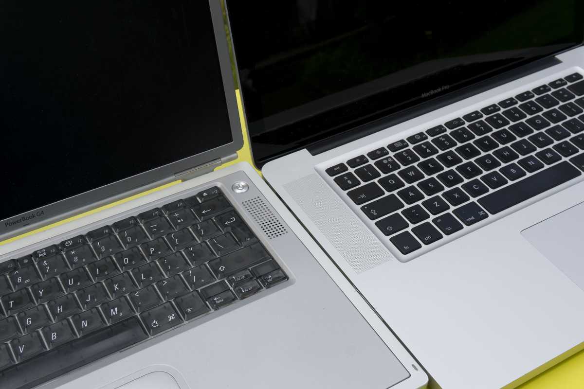 PowerBook G4 Titanium with MacBook Pro