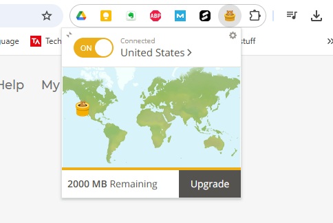 Tunnel Bear VPN extenstion