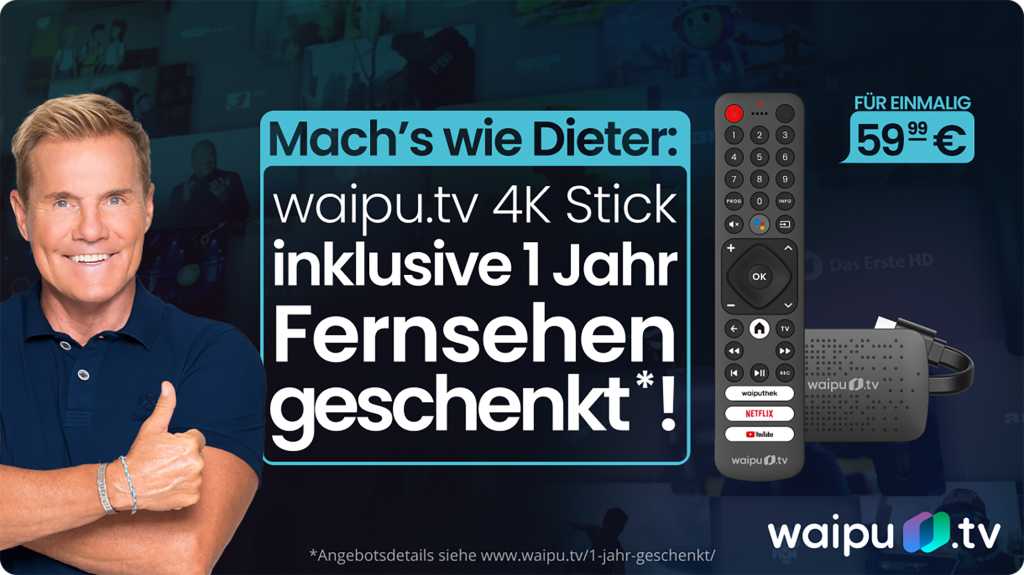 Image: 1 Jahr waipu.tv gratis beim Kauf eines 4K-Sticks fÃ¼r einmalig 59,99 Euro: Jetzt sichern