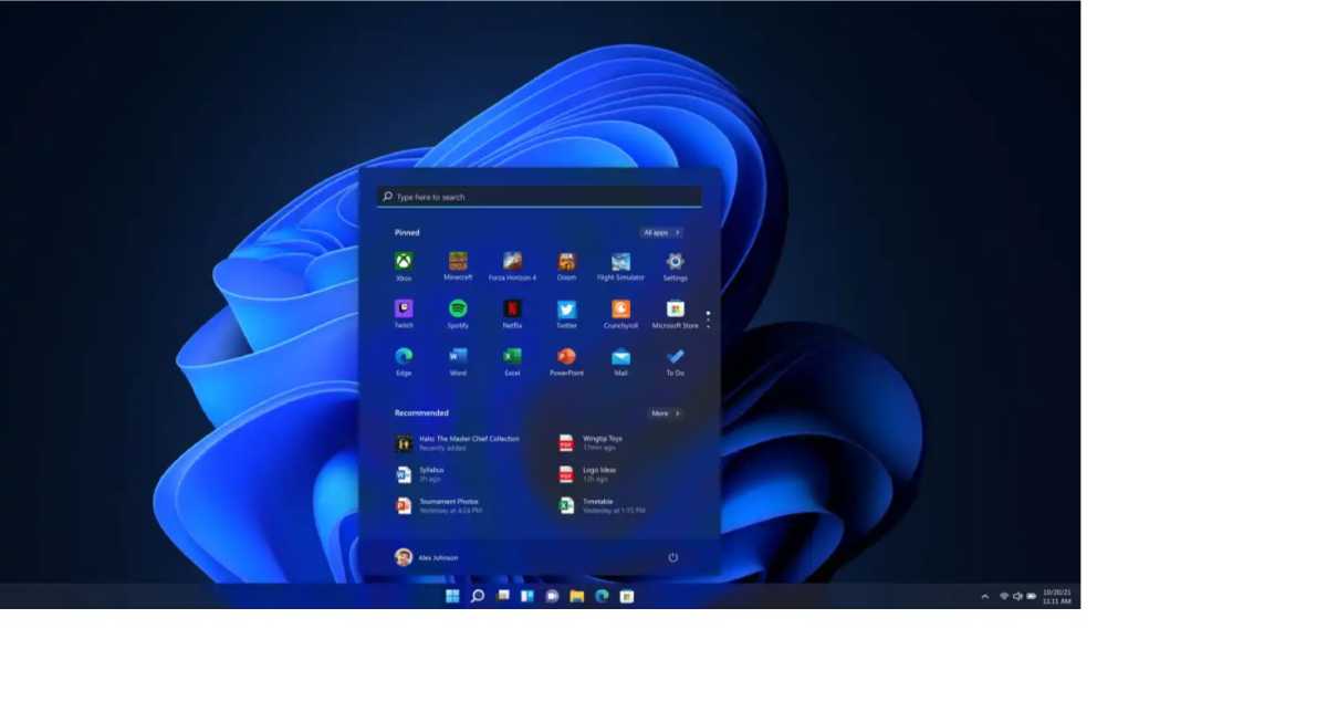 Windows 11 start menu