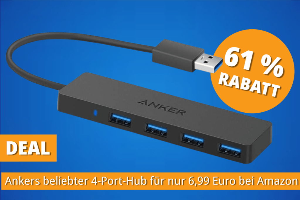 Image: USB-Probleme gelÃ¶st: Ankers beliebter 4-Port-Hub kostet nur 6,99 Euro bei Amazon