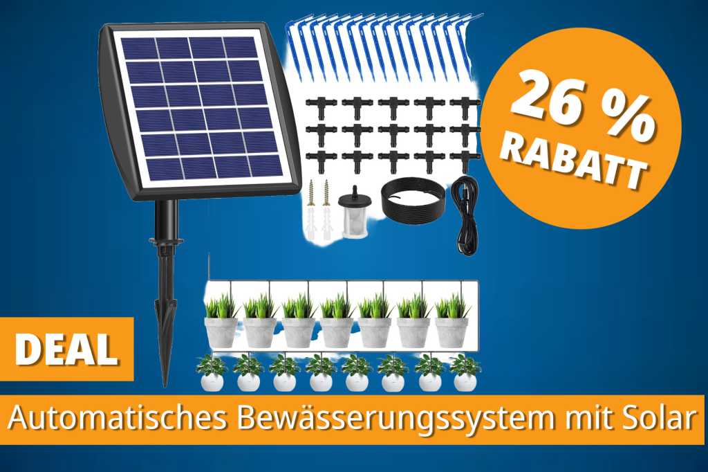 Image: Nie mehr Pflanzen selber gieÃen: Automatisches BewÃ¤sserungssystem mit Solar fÃ¼r unter 30 Euro bei Amazon