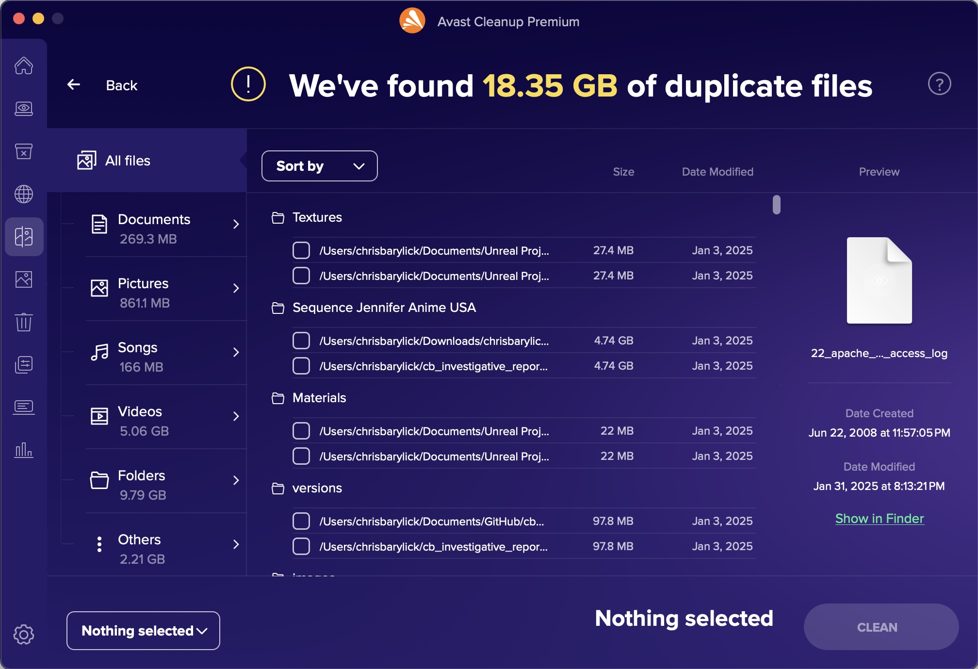 Avast5 duplicate files