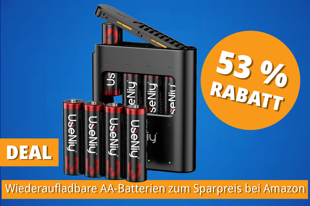 Image: Nie wieder Batterien kaufen: 8 wiederaufladbare AA-Batterien + USB-C-LadegerÃ¤t fÃ¼r unter 19 Euro bei Amazon