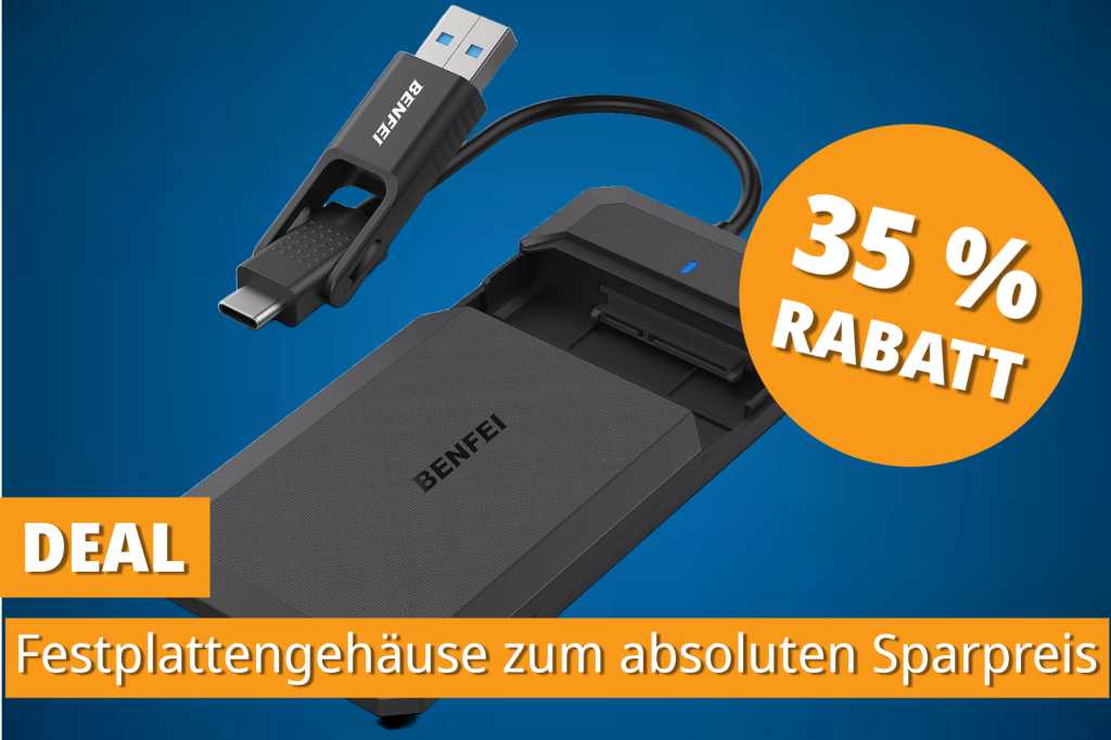 Image: Nur 8,49 â¬: Dieses USB-C-GehÃ¤use macht alte Festplatten und SSDs wieder nÃ¼tzlich