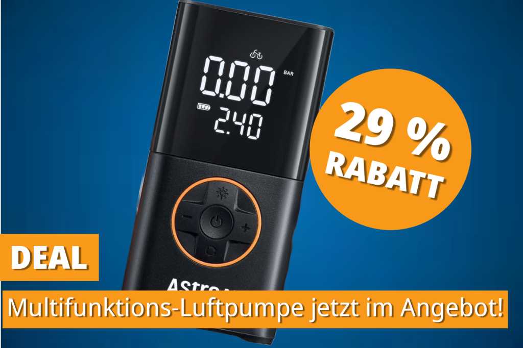 Image: Nur 19,19 â¬: Diese Akku-Luftpumpe rettet Reifen, BÃ¤lle und Ihr Wochenende