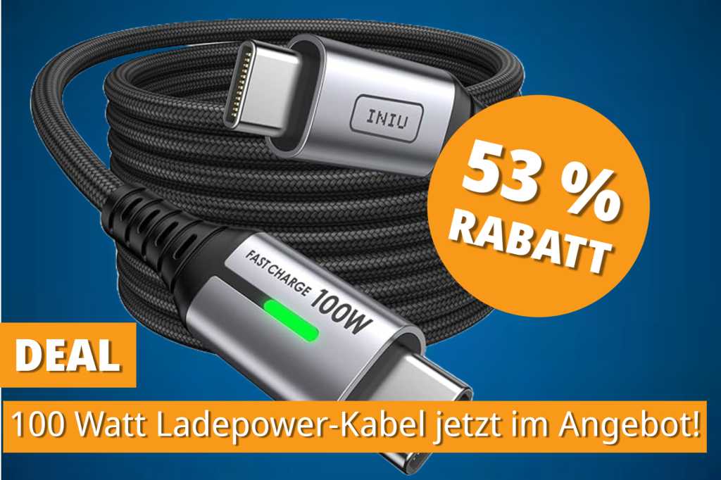 Image: 100W Power fÃ¼r 5,65 â¬: Dieses USB-C-Kabel hat Ã¼ber 41.000 Top-Bewertungen