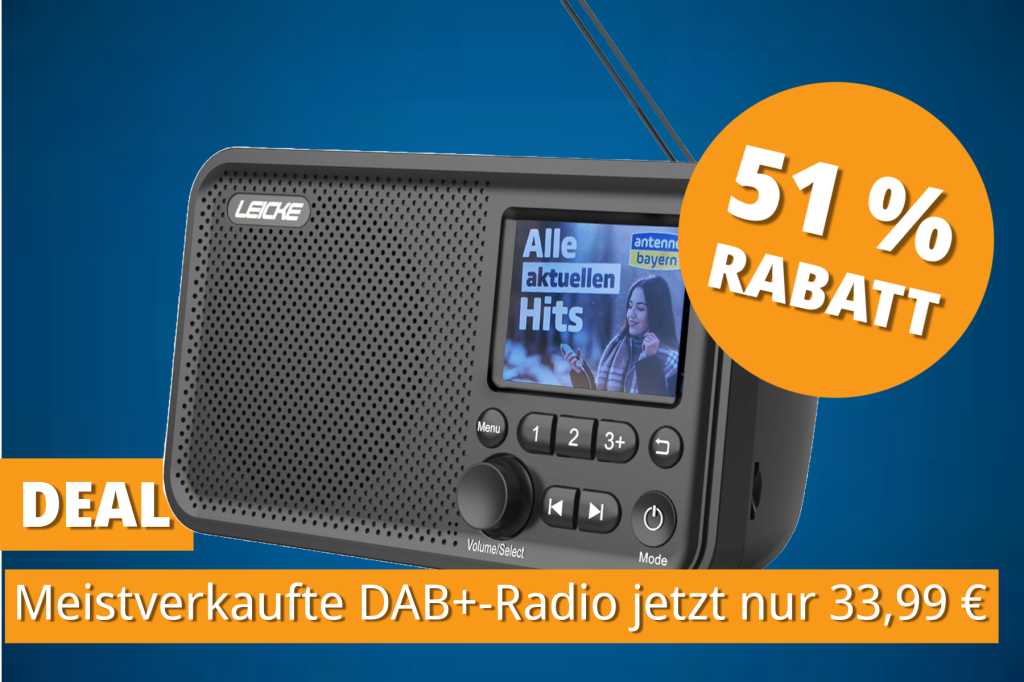 Image: Bluetooth, DAB+ und 16 Stunden Akku: Dieses gÃ¼nstige Radio ist Amazon-Bestseller Nr.â¯1