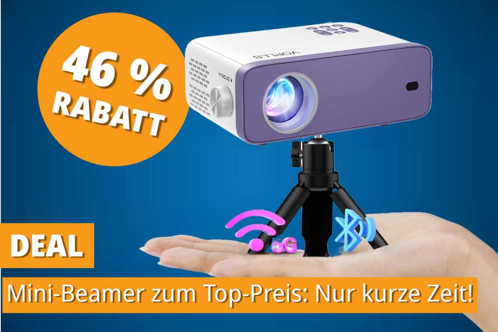Image: Nur heute: Mini-Beamer mit Full-HD-AuflÃ¶sung und 5G-Wlan fÃ¼r nur 48,99â¯Euro