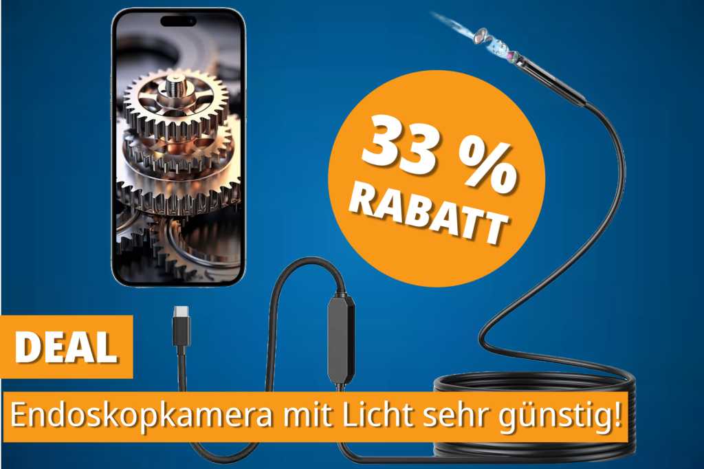Image: SichtprÃ¼fung im Motorraum? Diese Endoskopkamera bringt Licht ins Dunkel â jetzt fÃ¼r 9,99â¯â¬