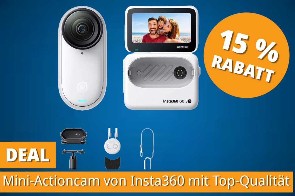Image: Mini-Actioncam zum Tiefstpreis: Insta360 Go 3S mit 128 GB und Action-Bundle im Amazon-SchnÃ¤ppchen