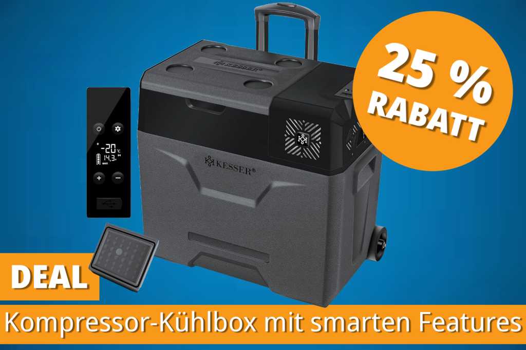 Image: Perfekt fÃ¼r den Sommer: Kompresser-KÃ¼hlbox mit 50 Litern und smarten Features jetzt 25 Prozent gÃ¼nstiger