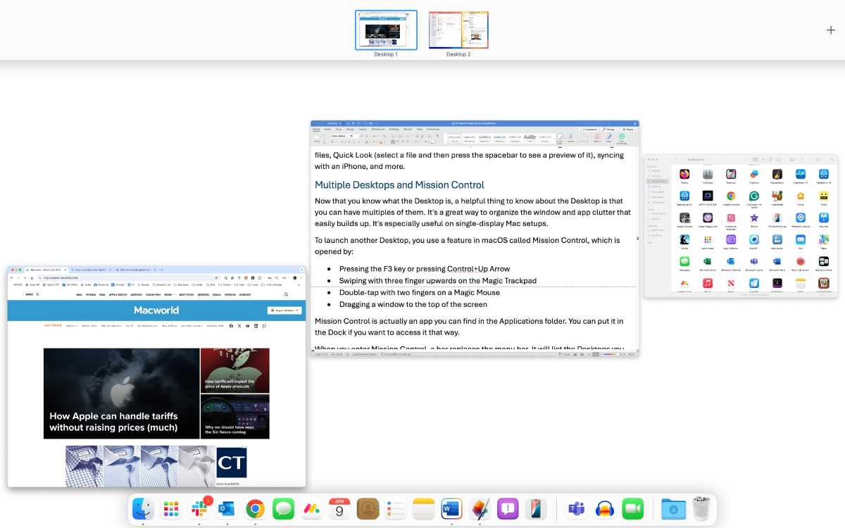 Mission COntrol in macOS