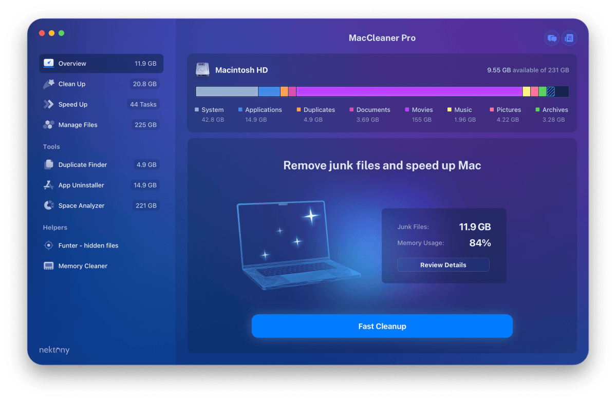 MacCleaner Screenshot