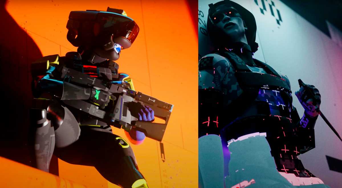 Bungie will mit Marathon Shooter komplett neu denken. Klassen sind an ihrer Silhouette und Farbkodierung erkennbar: Der knallbunte Blackbird-Hacker mit seinem riesigen Helm, der via Sonar und Drohne Feinde enttarnt vs. der schwarze Stealth-Sniper Void
