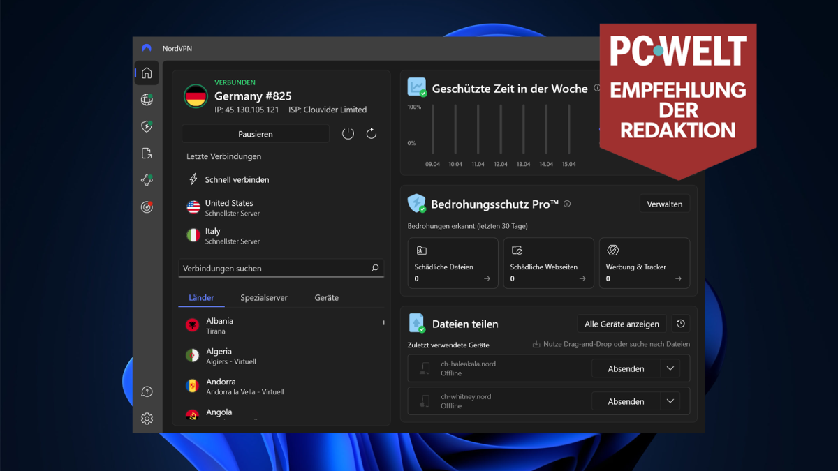 NordVPN 2025 - Empfehlung der Redaktion