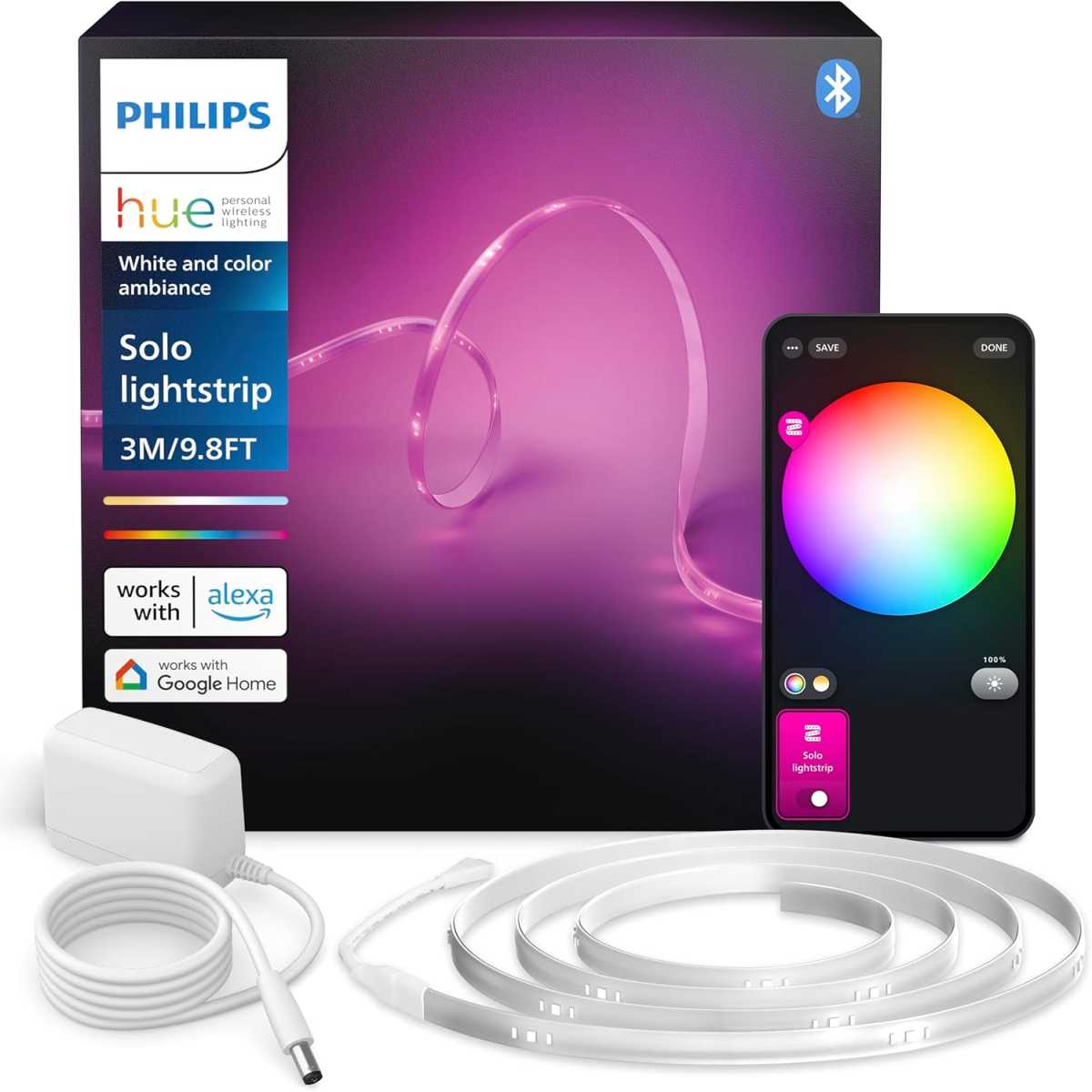 Philips Hue Indoor 3m Smart LED Solo Lightstrip Basis-Set