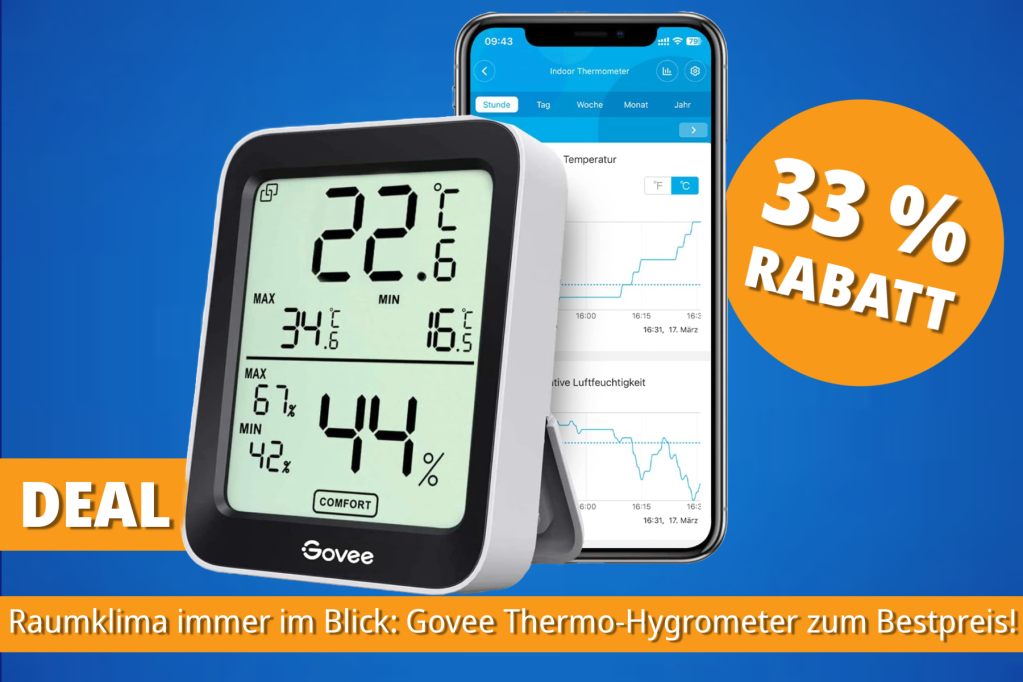 Image: Perfekte Raumklima-Ãberwachung: Govee Thermo-Hygrometer zum Rekordpreis!