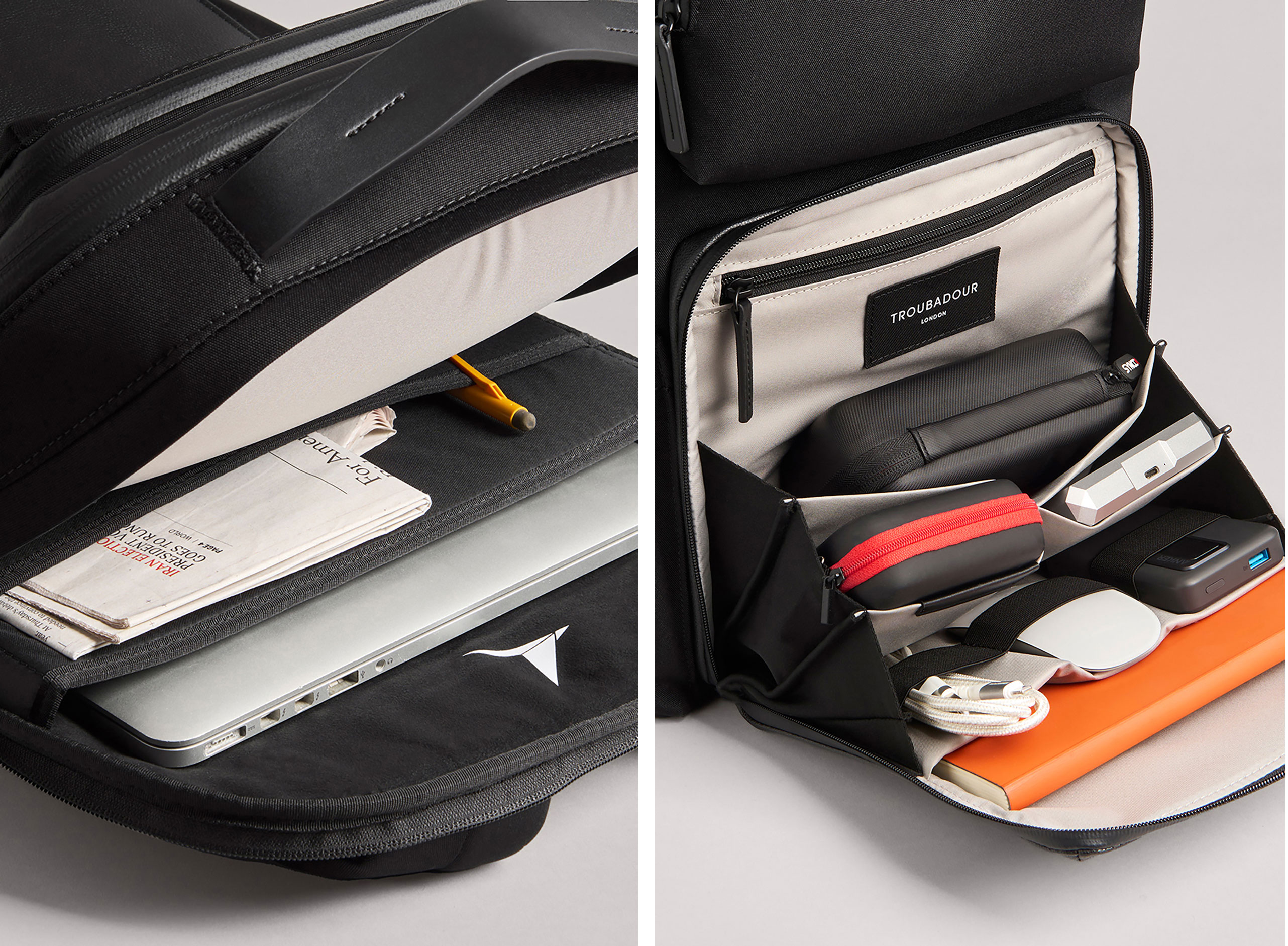 Troubadour Matrix Backpack pockets