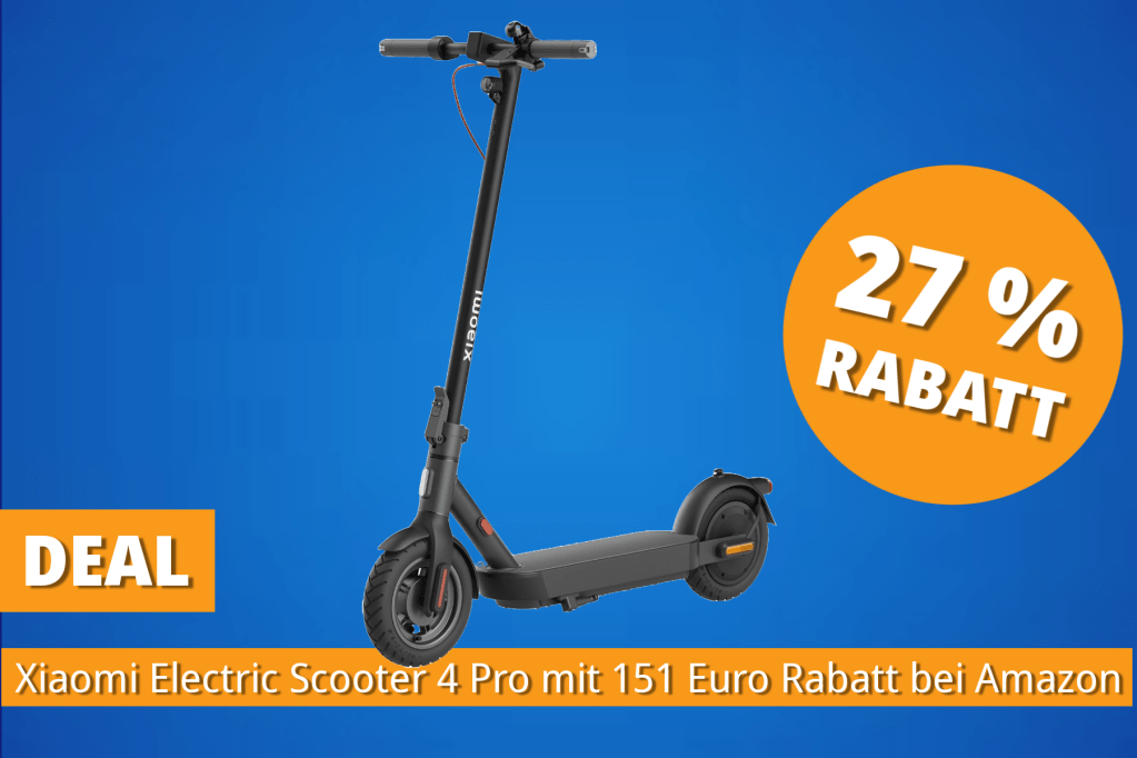 Image: Xiaomi E-Scooter 4 Pro mit StraÃenzulassung und 60 Kilometer Reichweite â jetzt 151 Euro gÃ¼nstiger bei Amazon!