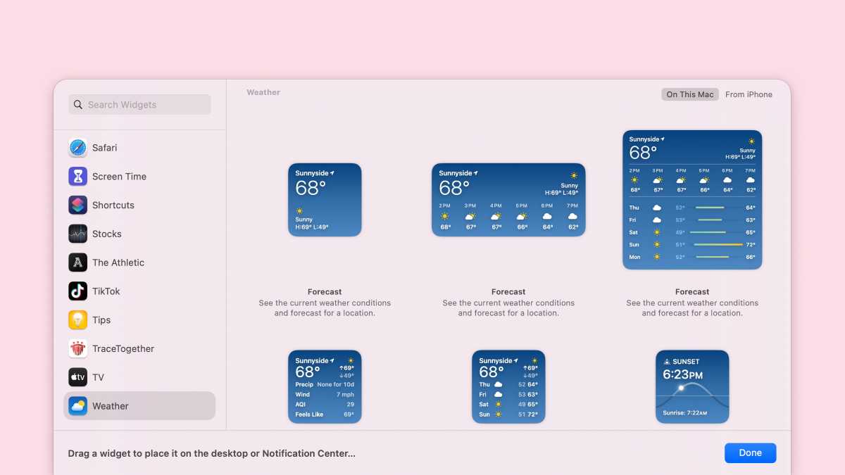 macOS Desktop Widgets