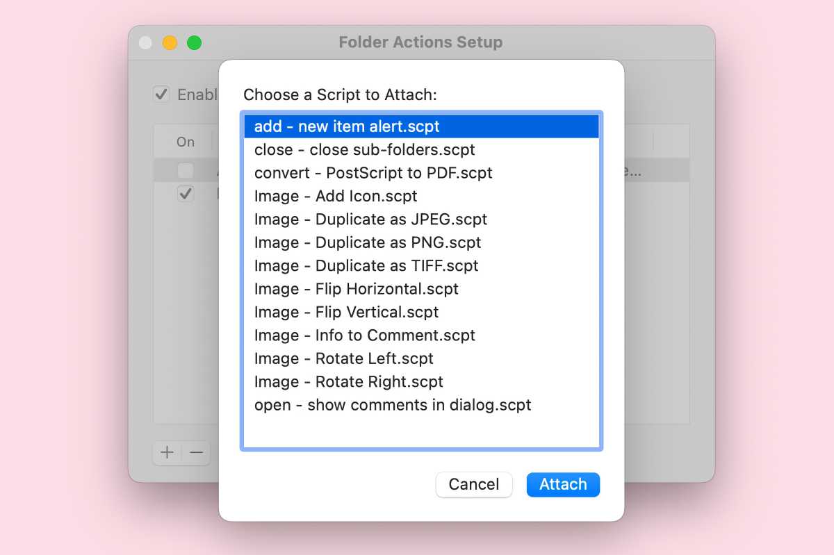 Folder Action Setup