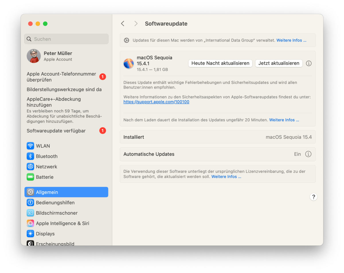 Apple veröffentlicht macOS Sequoia 15.4.1 – Sicherheitsupdate
