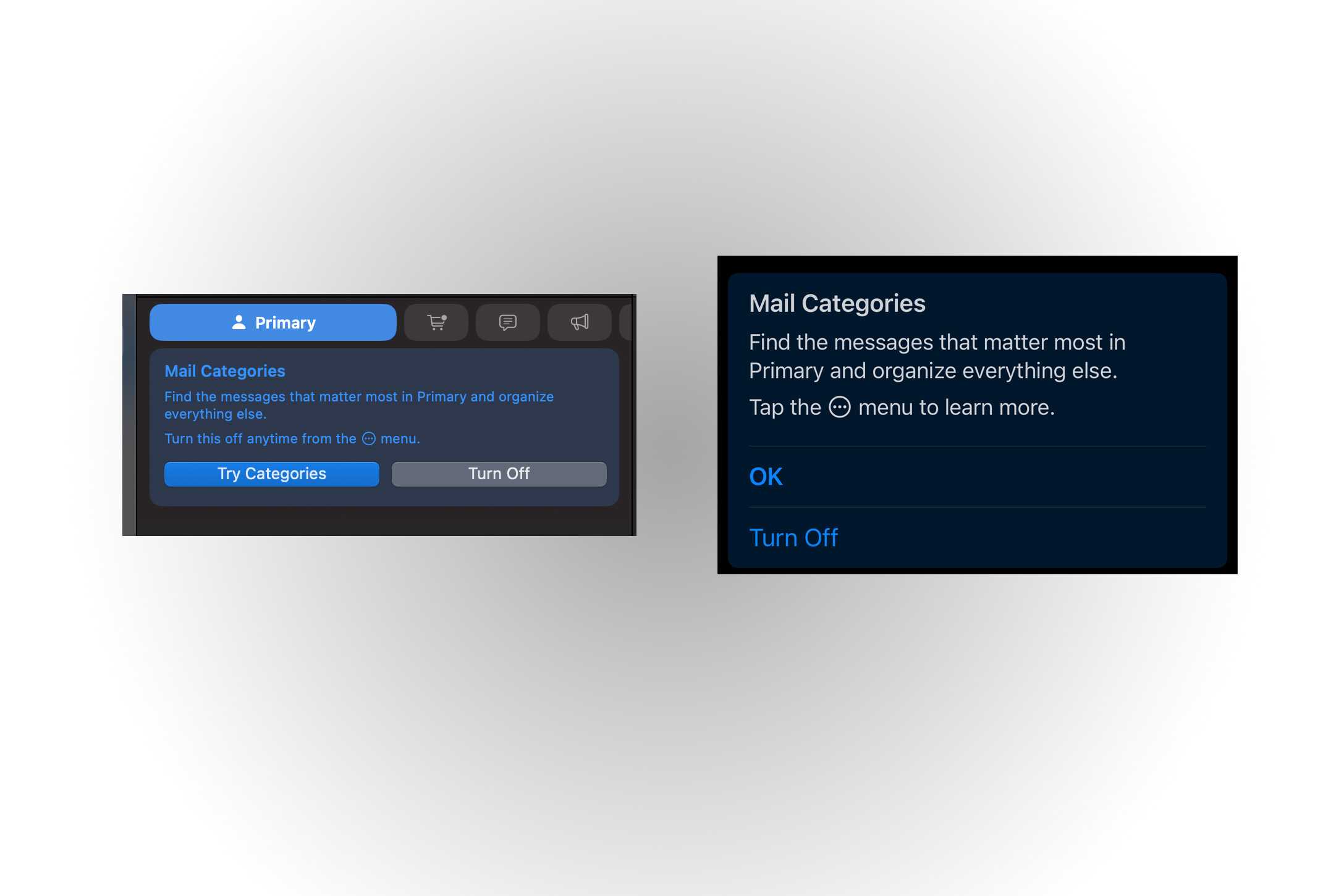 Categories of mail ask