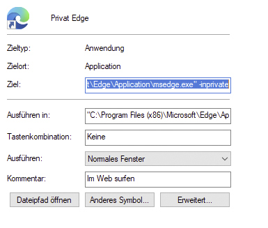 Browser-Verknüpfung