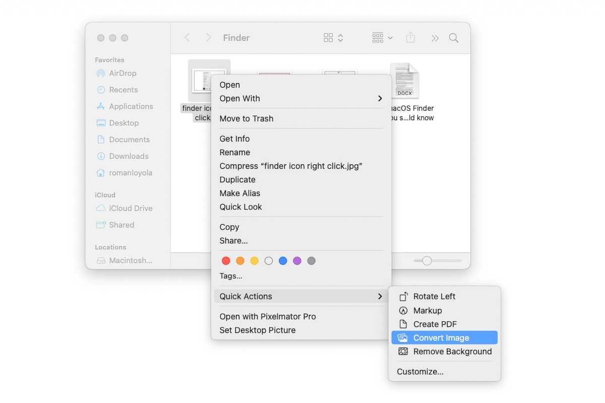 Finder Quick Actions