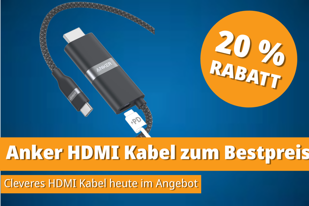 Image: Anker USB-C auf HDMI-Kabel mit Ladenanschluss zum Bestpreis